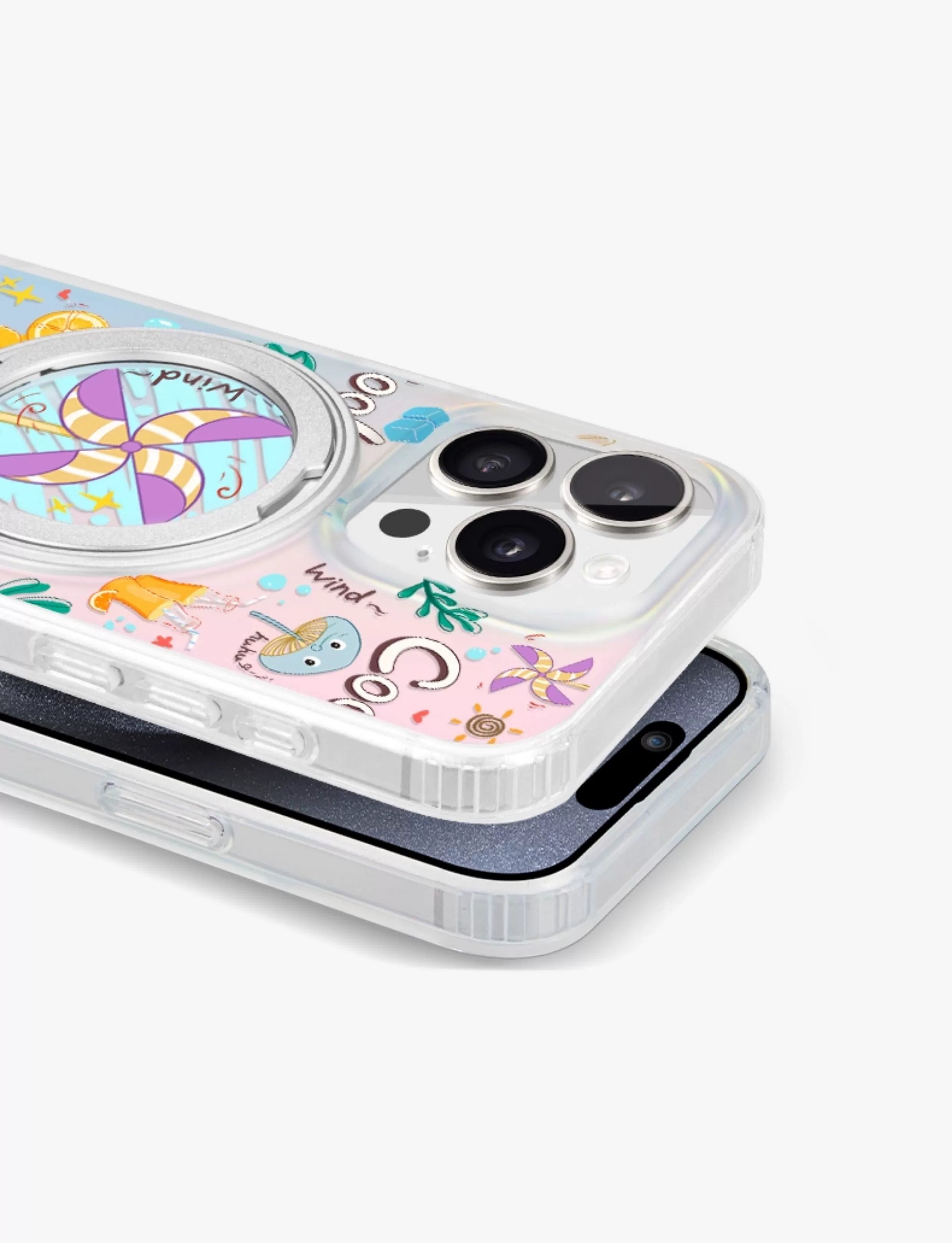 iCraftPro | Apple 17promax mobile phone case new iphone16pro advanced sense 15 magnetic suction magsafe with bracket fulcrum 14 laser gradual change 13 fresh ip creative fashion