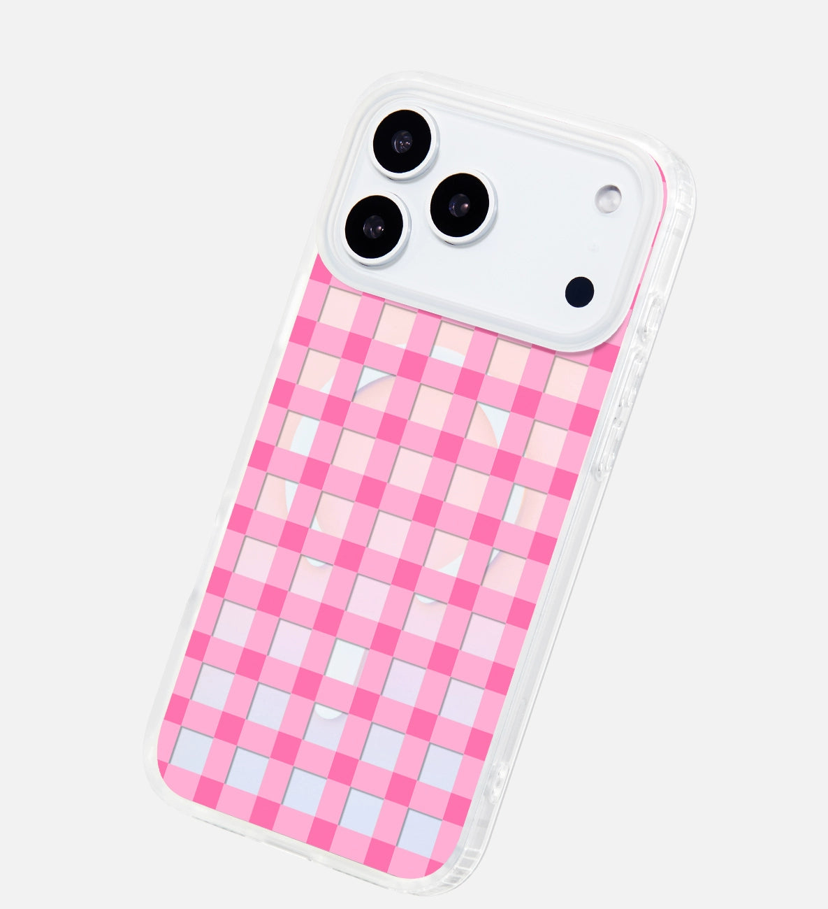 iCraftPro | Aesthetic Laser Grid Magnetic Case with Lanyard for iPhone 17 Pro Max - Trendy Pink, Also Fits iPhone 16/15/14/13/12 Pro