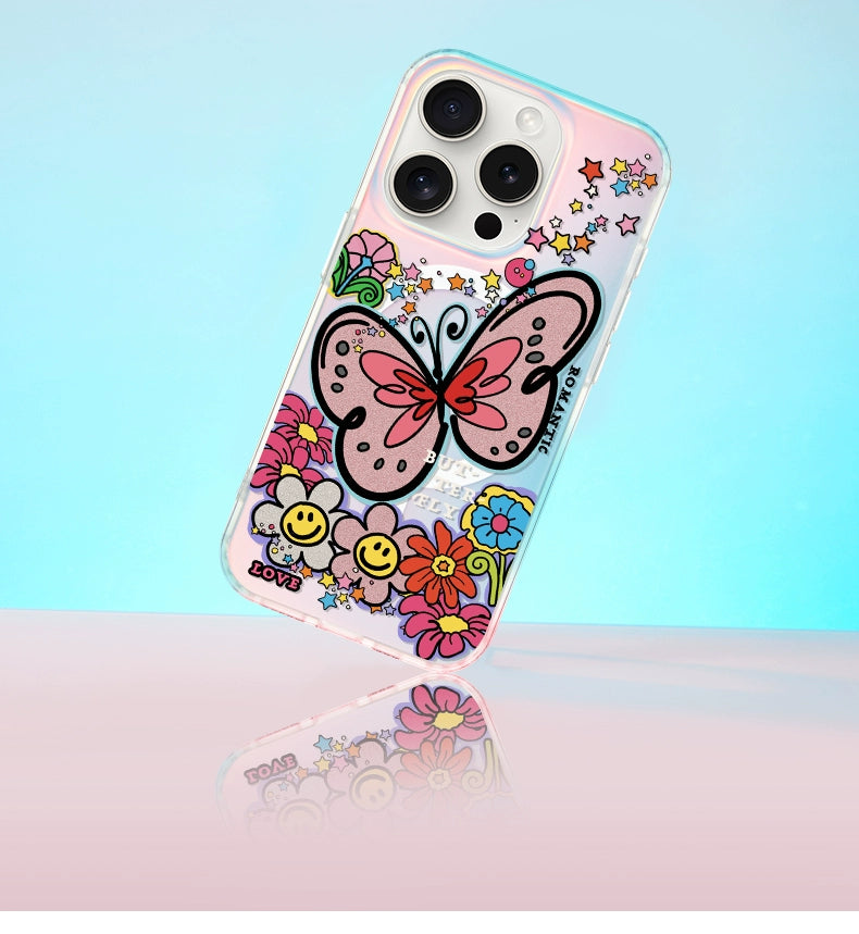 iCraftPro | Apple 17promax mobile phone case new iphone16pro women's 15 advanced magnetic suction laser magsafe fashion 14 niche 13 color butterfly ip12 protective case