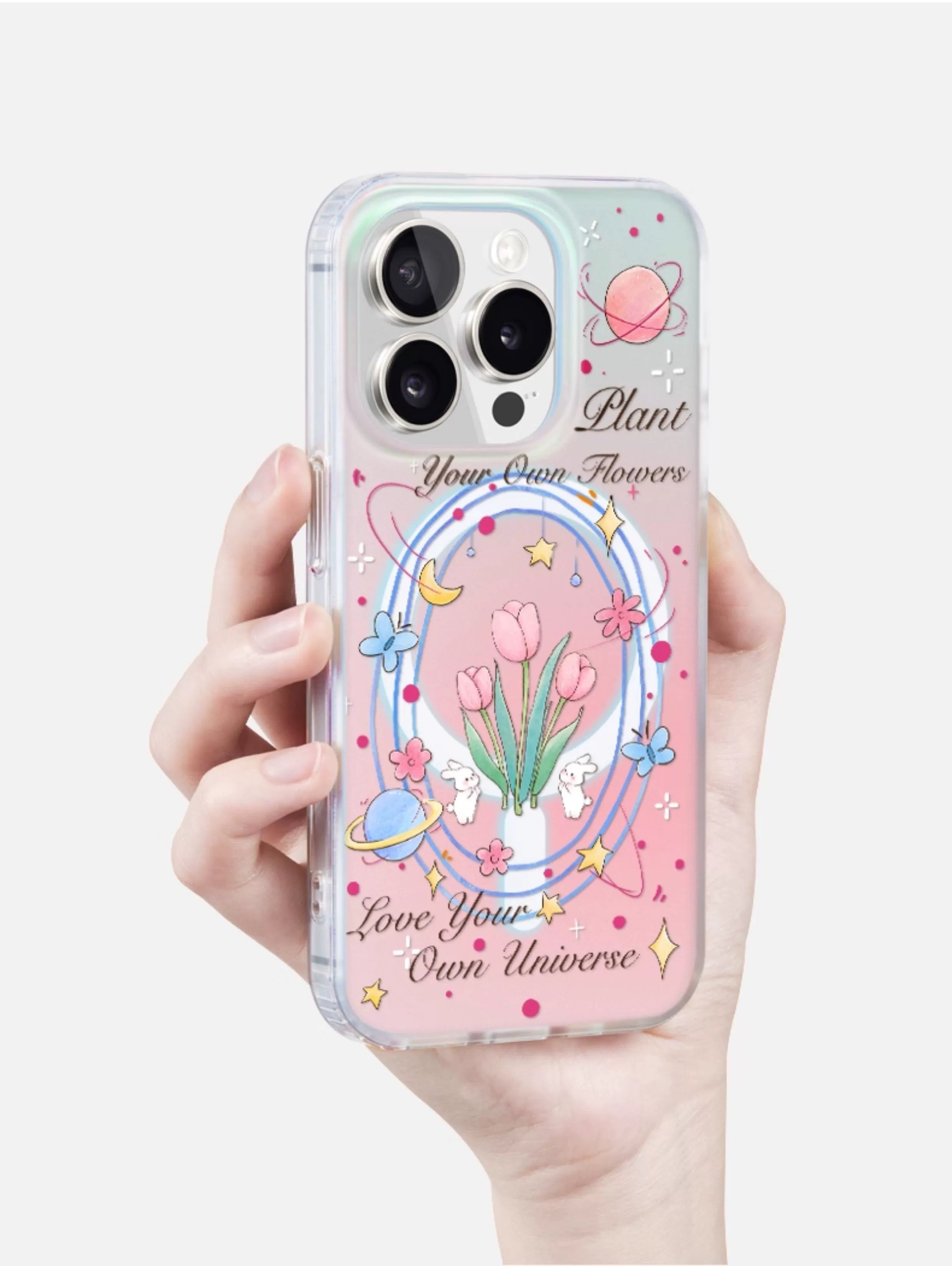 iCraftPro | Magnetic Magsafe Case with Wrist Strap & Tulip Design for iPhone 12/13/14/15/16/17 Pro (Max)