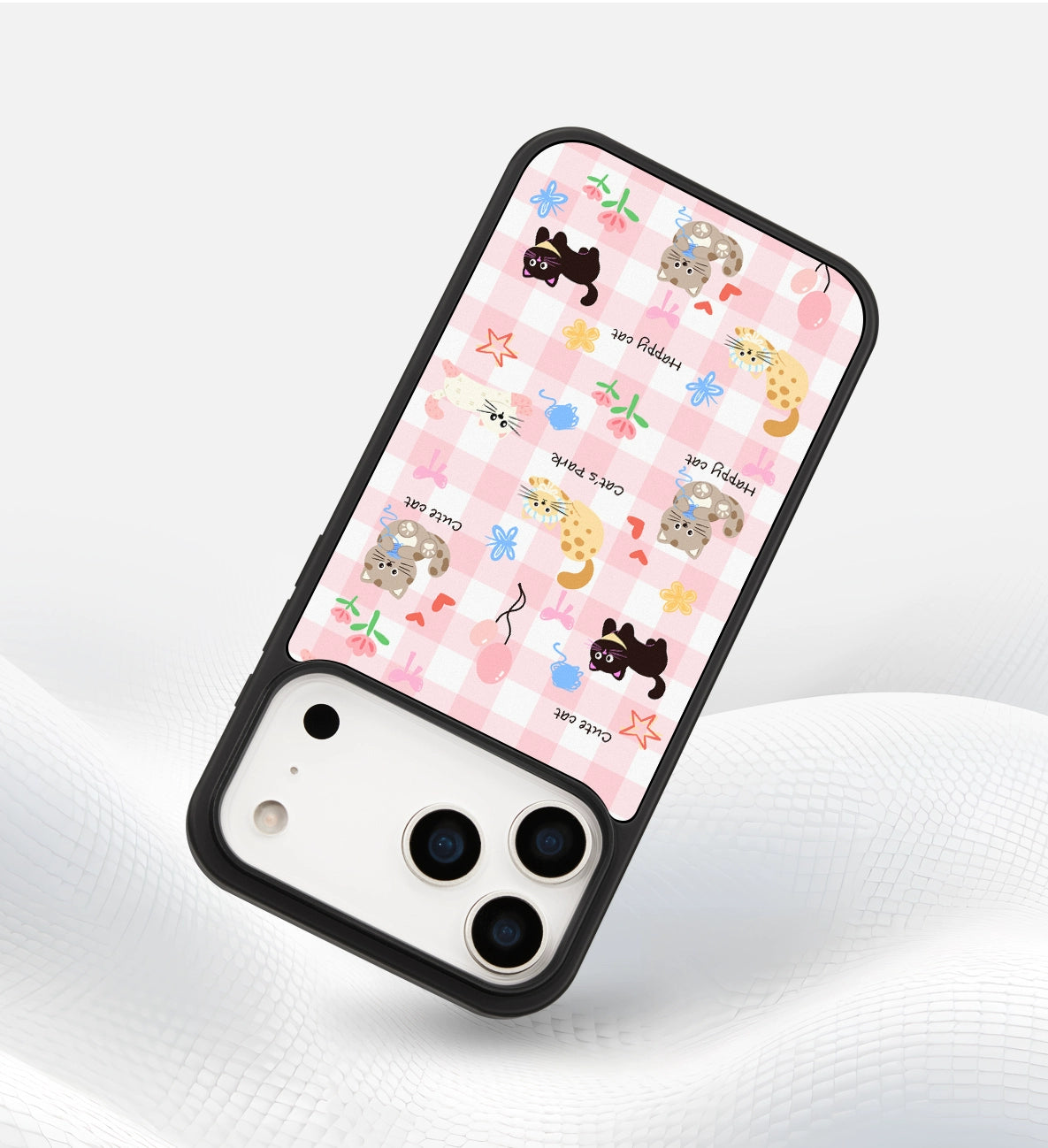 iCraftPro | Frosted Cute Cat Case with MagSafe & Shockproof Protection for iPhone 13/14/15/16/17 Pro (Max)