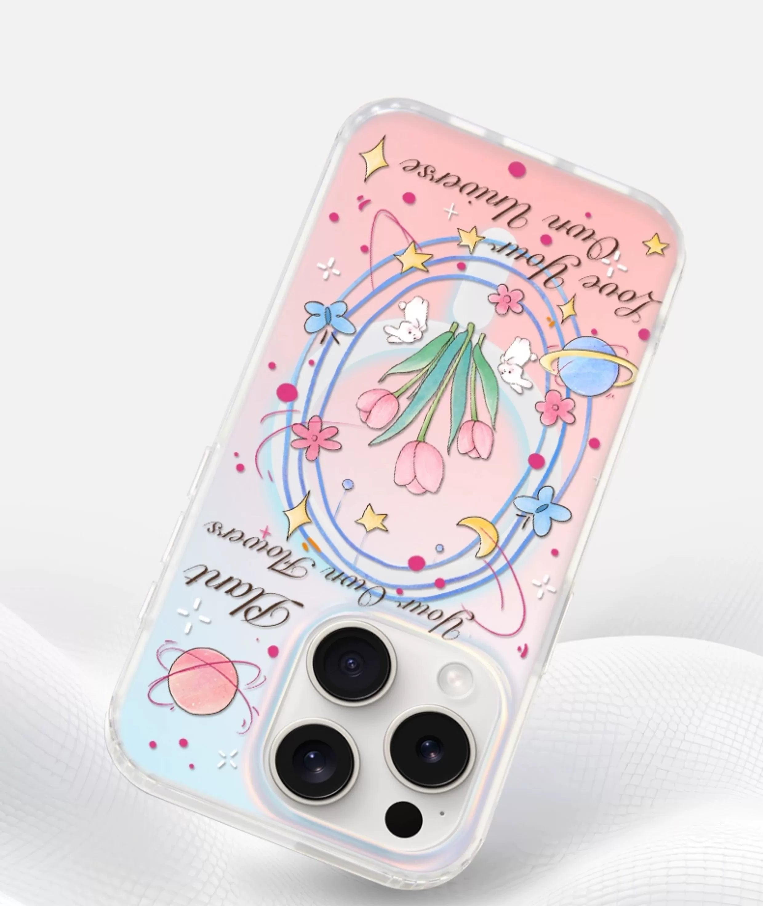 iCraftPro | Magnetic Magsafe Case with Wrist Strap & Tulip Design for iPhone 12/13/14/15/16/17 Pro (Max)