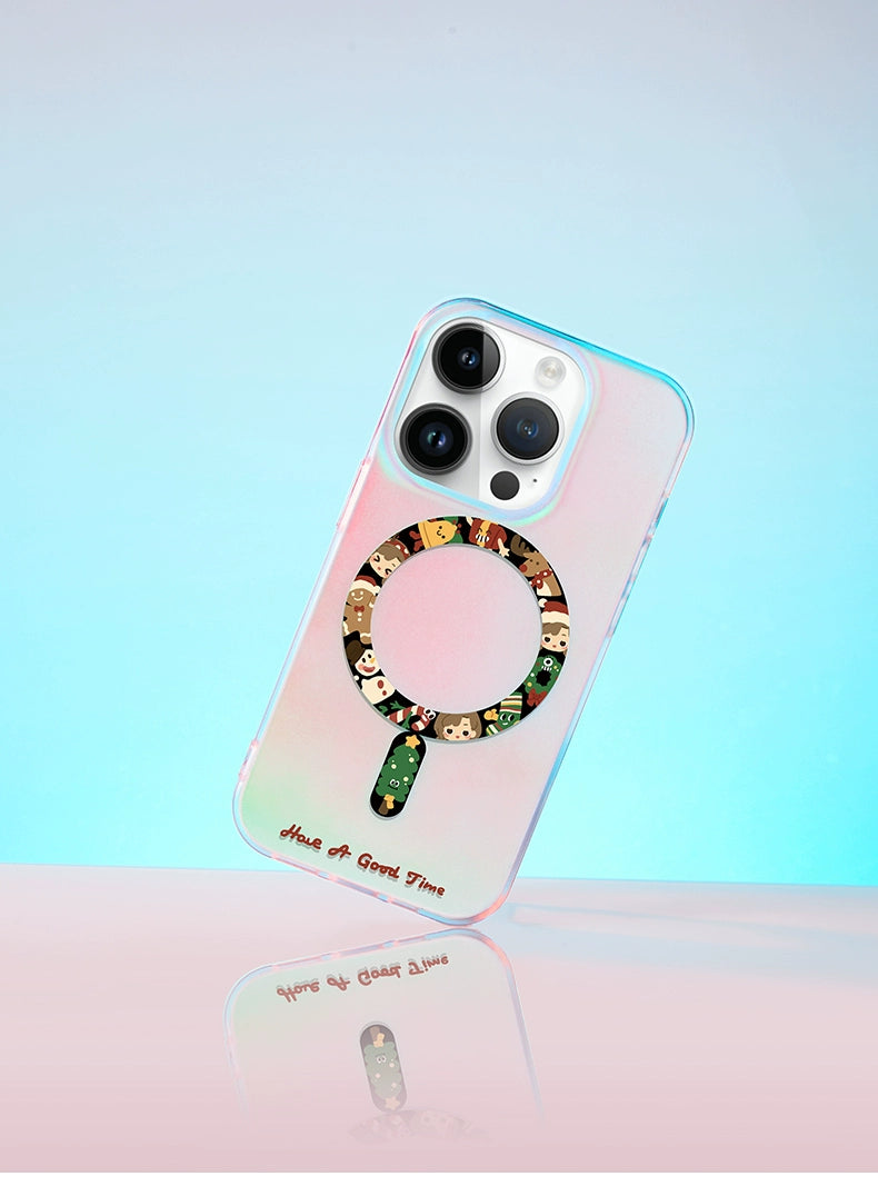 iCraftPro | Original Christmas Cartoon Case for iPhone 12 to 17 Pro Max. Magsafe, Matte Holographic, Premium & Protective.