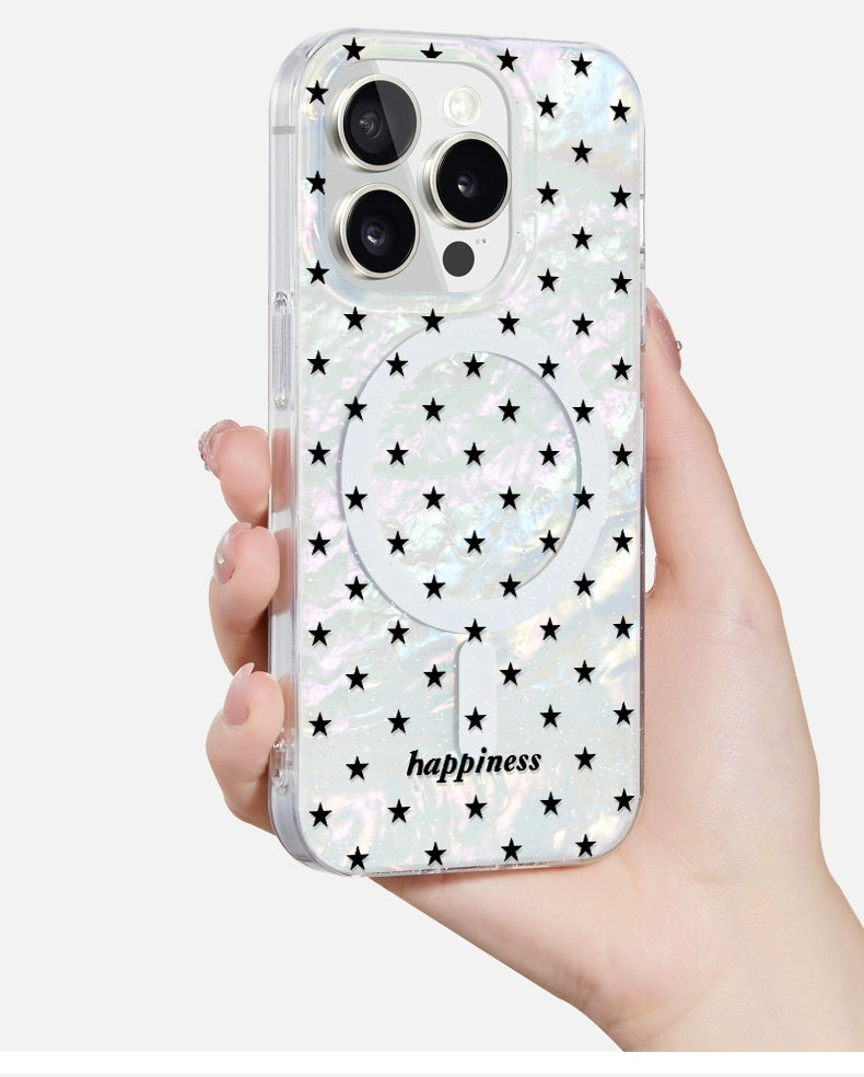 iCraftPro | Colorful Shell Pattern Star Case with MagSafe Strap for iPhone 13/14/15/16/17 Pro Max