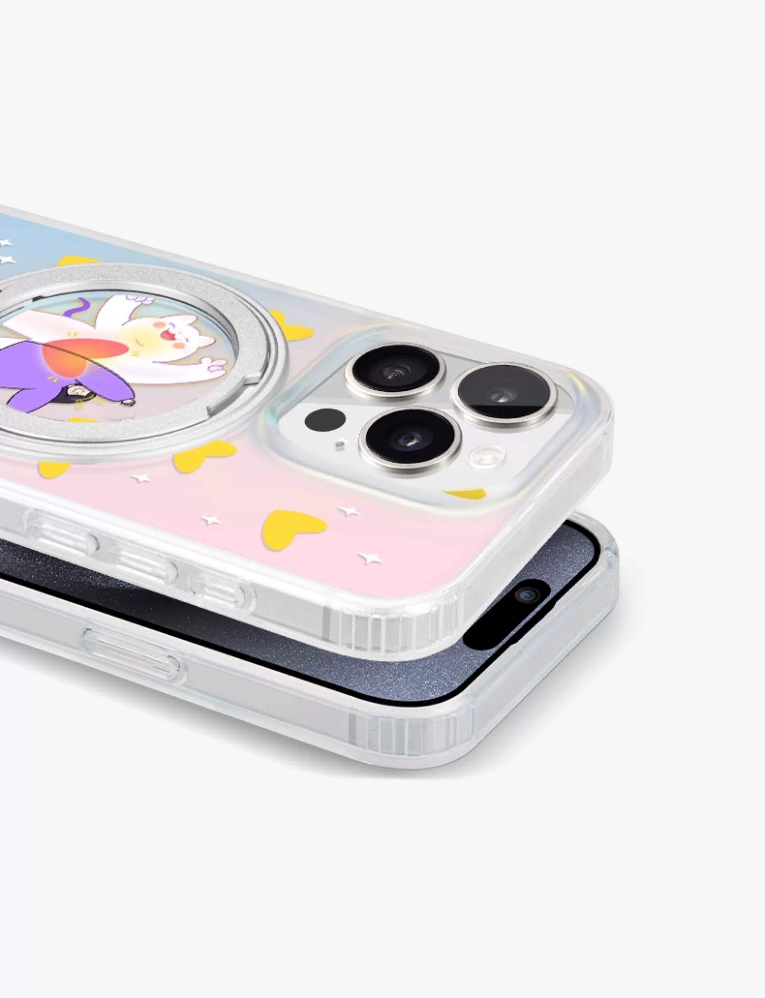 iCraftPro | Apple 17promax mobile phone case new iphone16pro advanced sense 15 magnetic suction magsafe with bracket fulcrum 14 laser gradual change 13 creative cartoon ip fashion niche