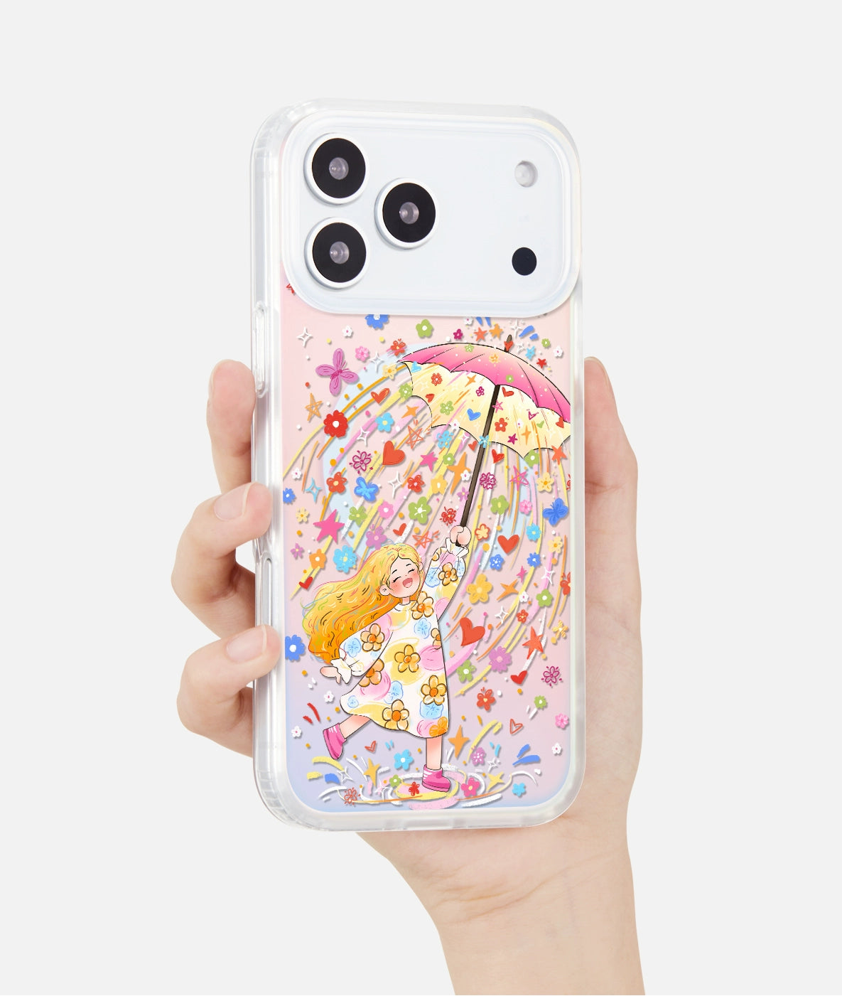 iCraftPro | Magnetic Cartoon Girl Case with Lanyard for iPhone 12-17 Pro Max | Gradient Laser