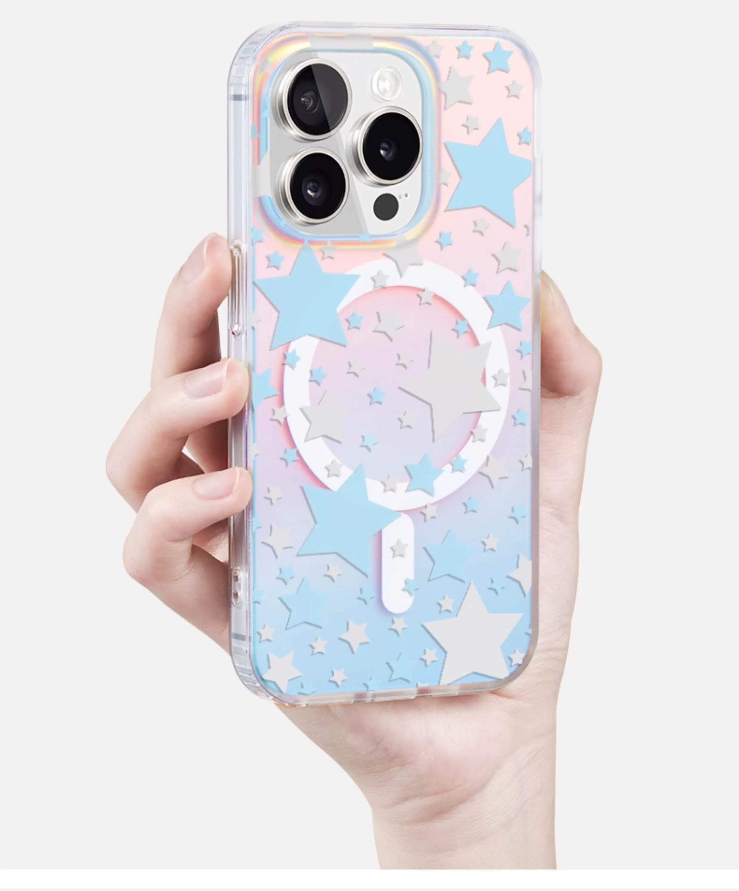 iCraftPro | Magnetic Star Case with Lanyard for iPhone 12-17 Pro Max | Gradient Laser