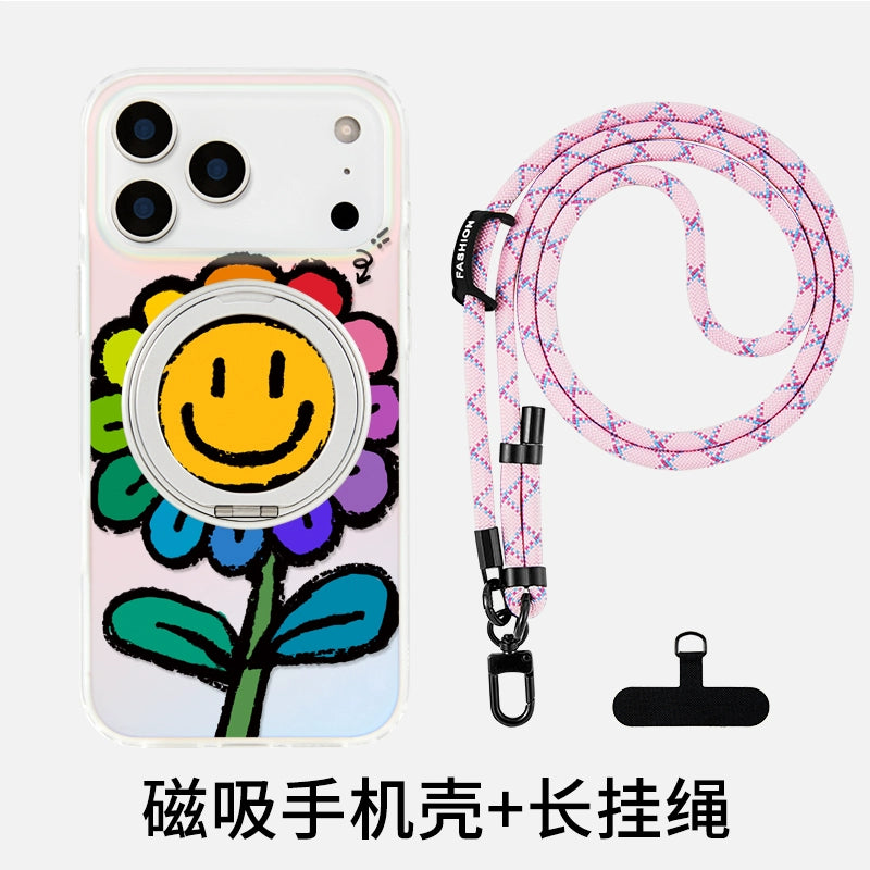 iCraftPro | Magnetic Stand Case for iPhone 13-17 Pro Max | Niche Rainbow Prism