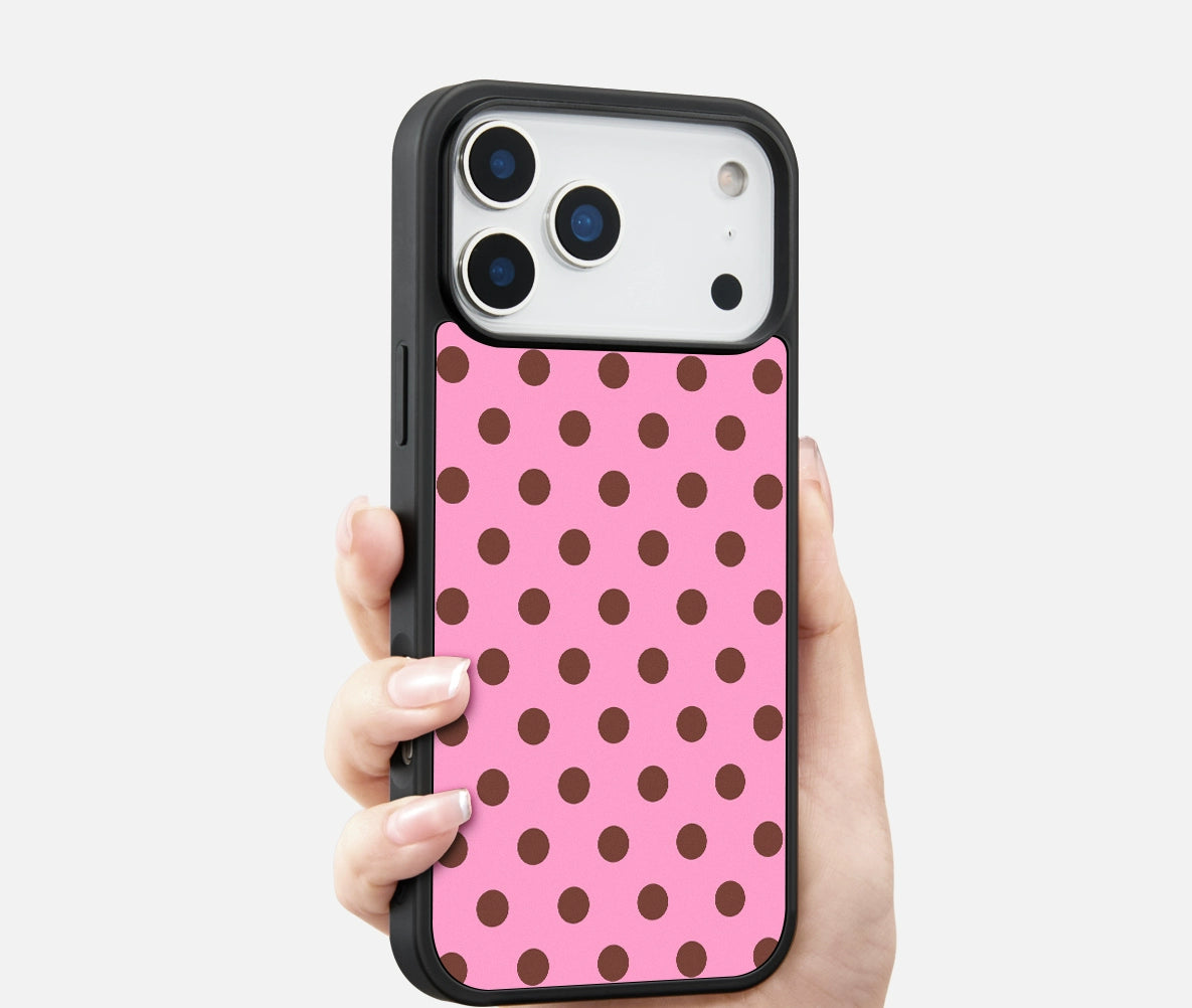 iCraftPro | Matte Magnetic Case with Polka Dot Pattern for iPhone 12/13/14/15/16 Pro/17 Pro Max