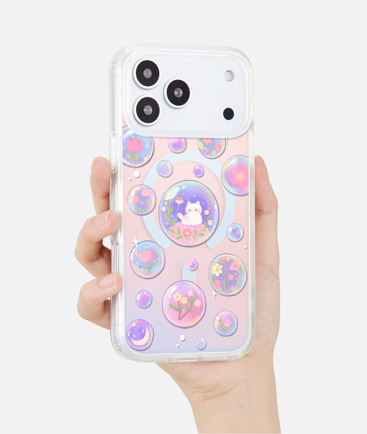 iCraftPro | Magnetic Holographic Case with Lanyard for iPhone 12/13/14/15/16 Pro/17 Pro Max. Colorful Cartoon World Design.