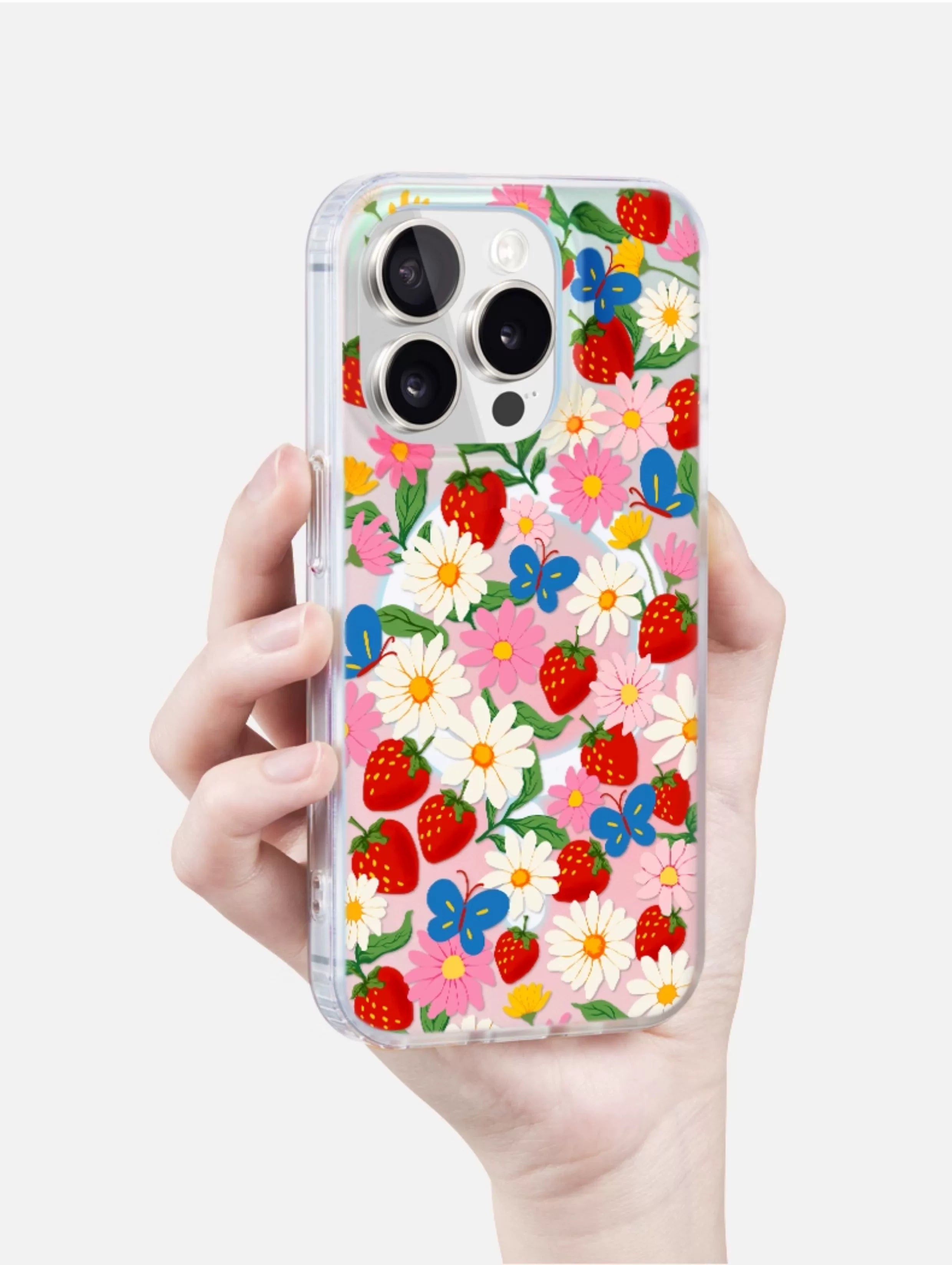 iCraftPro | Magnetic Holographic Case with Lanyard for iPhone 17 Pro Max, Fresh Style, Fits iPhone 16/15/14/13/12 Pro