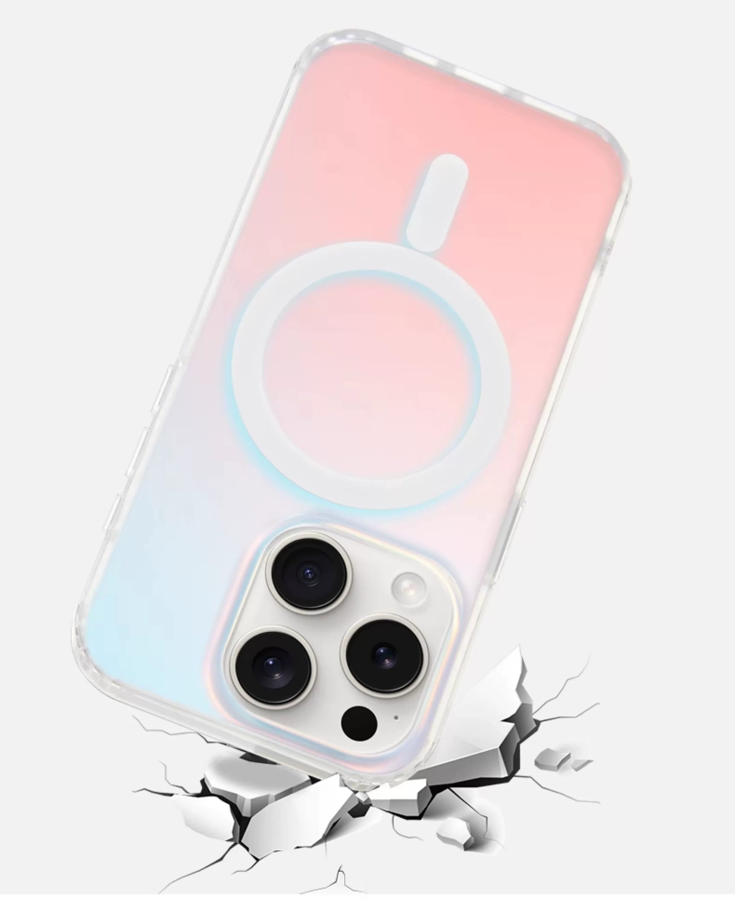 iCraftPro | Holographic Magnetic Case for iPhone 17 Pro Max with Air Cushion & Kickstand, Frosted Matte Anti-Yellowing