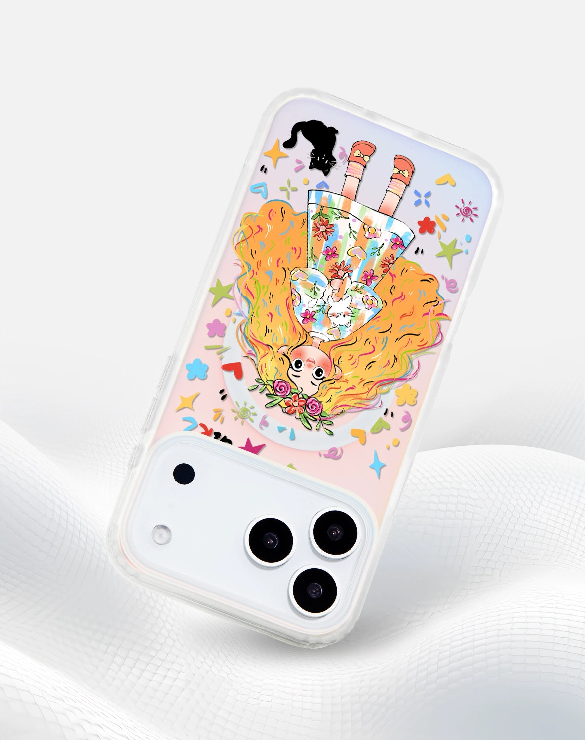 iCraftPro | Magnetic Gradient Case for iPhone 17 Pro Max, Cute Cartoon Design with Lanyard, MagSafe Compatible