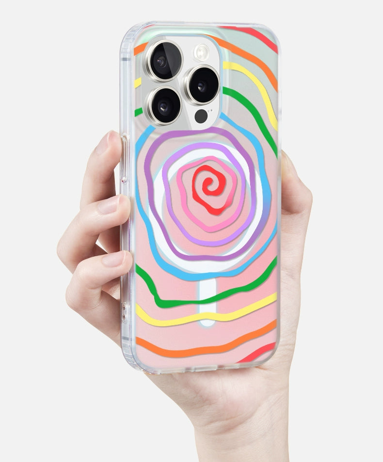 iCraftPro | Artistic Rainbow Case for iPhone 17 Pro Max, Magnetic Holographic with Lanyard