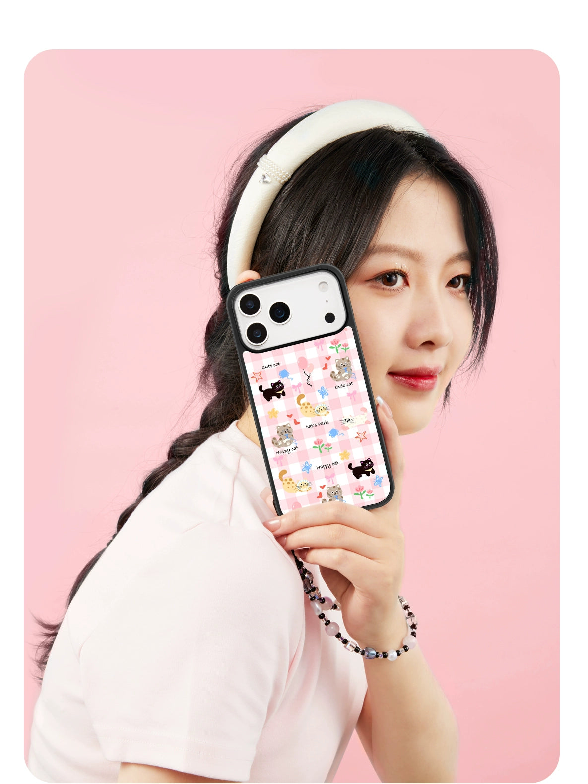 iCraftPro | Frosted Cute Cat Case with MagSafe & Shockproof Protection for iPhone 13/14/15/16/17 Pro (Max)