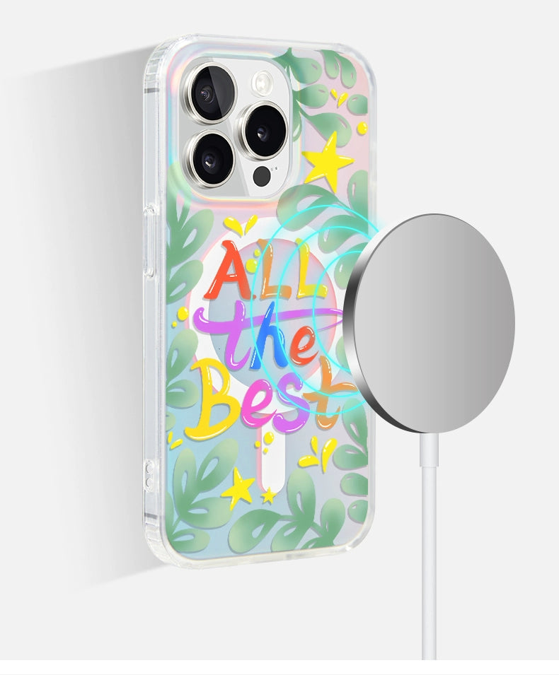 iCraftPro | Apple 17promax mobile phone case new iphone16pro women's 15 magnetic attraction gradual change laser magsafe advanced sense 14 niche simplicity 13 fresh ip12 protective case