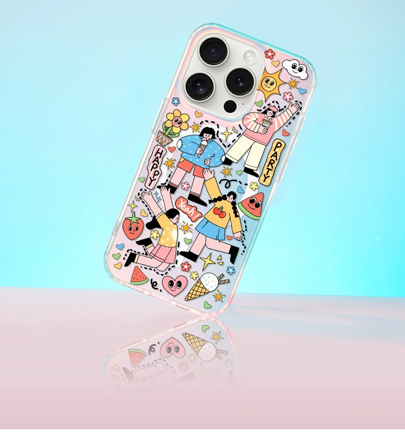 iCraftPro | Applicable to Apple 17promax mobile phone case new iphone16pro women's 15 magnetic laser magsafe advanced sense 14 niche creative cartoon 13 fashion ip12 gradual change protective case