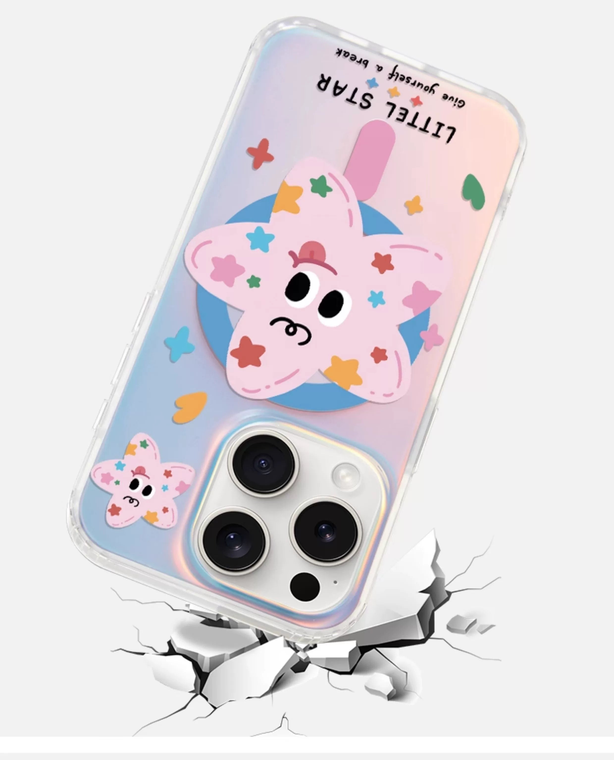 iCraftPro | Matte Holographic Case for iPhone 17 Pro Max, Magnetic with Star Design & Lanyard, Shockproof, Fits iPhone 16/15/14/13/12 Pro