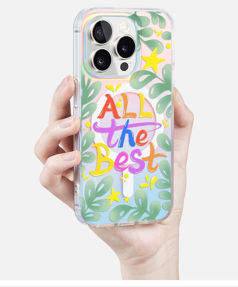 iCraftPro | Apple 17promax mobile phone case new iphone16pro women's 15 magnetic attraction gradual change laser magsafe advanced sense 14 niche simplicity 13 fresh ip12 protective case