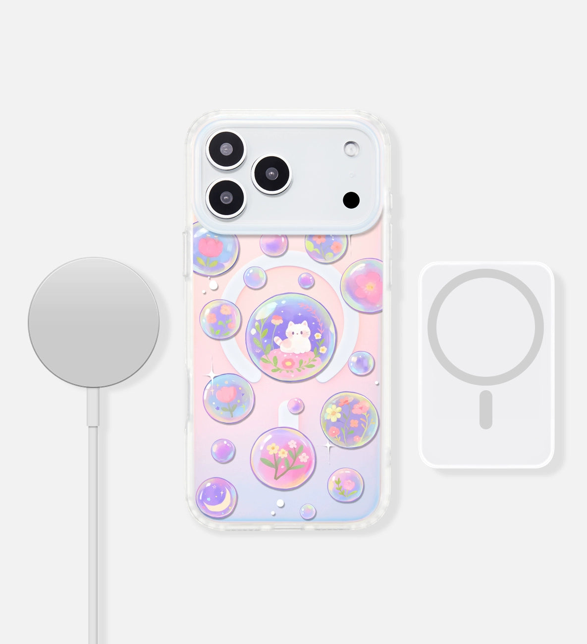 iCraftPro | Magnetic Holographic Case with Lanyard for iPhone 12/13/14/15/16 Pro/17 Pro Max. Colorful Cartoon World Design.