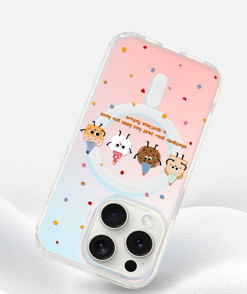 iCraftPro | Festive Holographic Case for Apple iPhone 17/16 Pro Max, Cute Christmas Sticker Design, MagSafe Magnetic & Shockproof