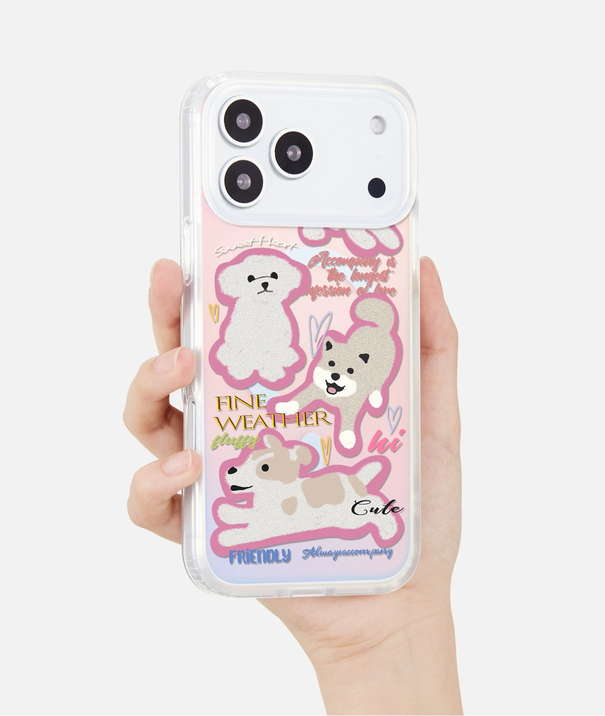 iCraftPro | Holographic Puppy Design Magnetic Case for iPhone 17 Pro Max, Cute & Shockproof