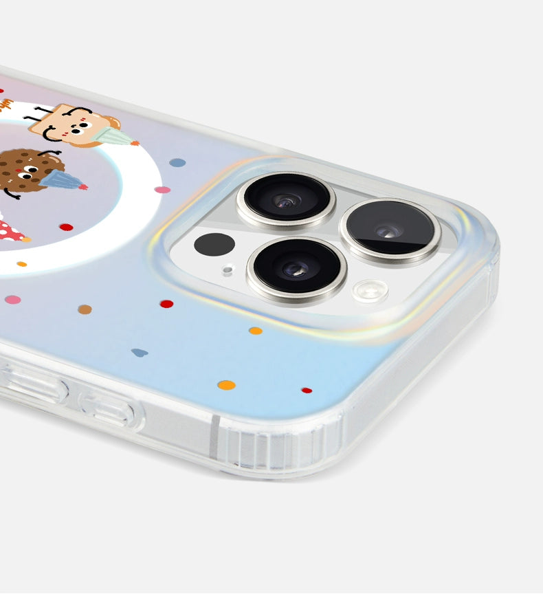 iCraftPro | Festive Holographic Case for Apple iPhone 17/16 Pro Max, Cute Christmas Sticker Design, MagSafe Magnetic & Shockproof
