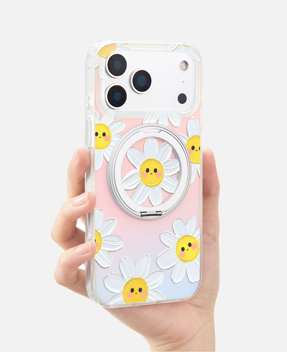 iCraftPro | Magnetic Case with Stand for iPhone 17/16/15/14/13 Pro Max - Chic Daisy Design