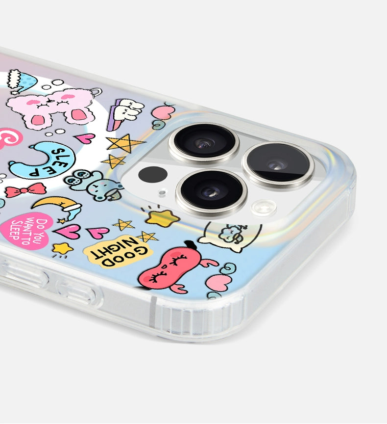 iCraftPro | Original Cartoon Holographic Case for iPhone, Magnetic with Wrist Strap, Cute and Unique Style