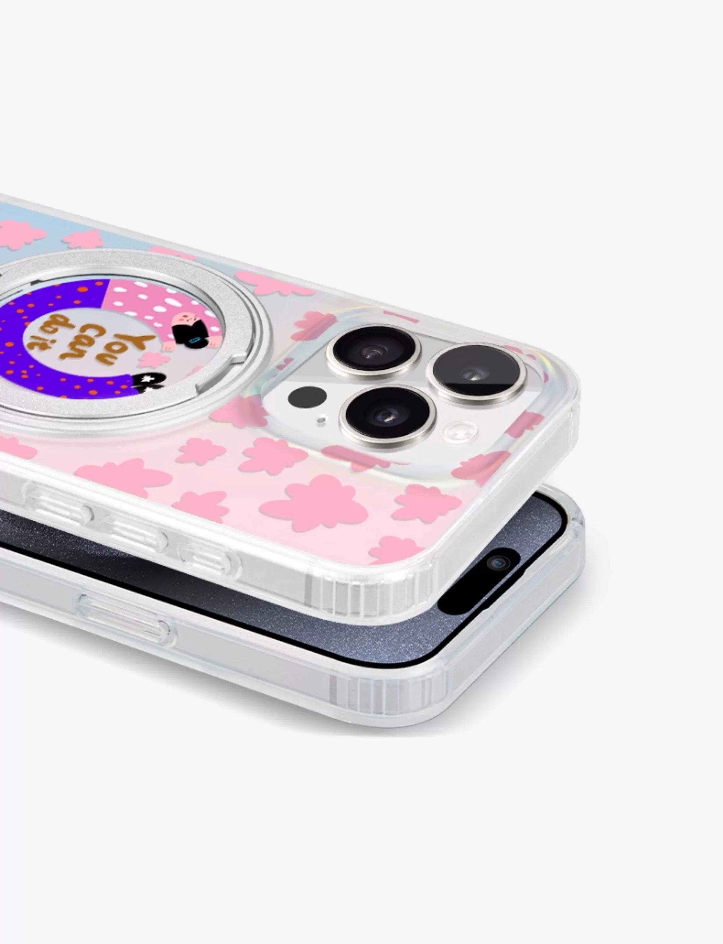 iCraftPro | Apple 17promax mobile phone case new iphone16pro advanced sense 15 magnetic suction magsafe with bracket fulcrum 14 laser gradual change 13 creative cute ip fashion niche