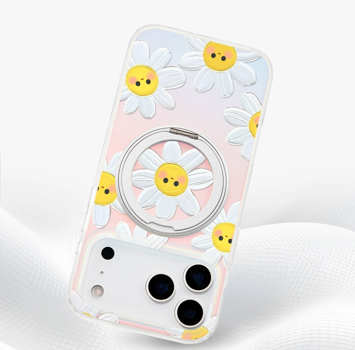 iCraftPro | Magnetic Case with Stand for iPhone 17/16/15/14/13 Pro Max - Chic Daisy Design