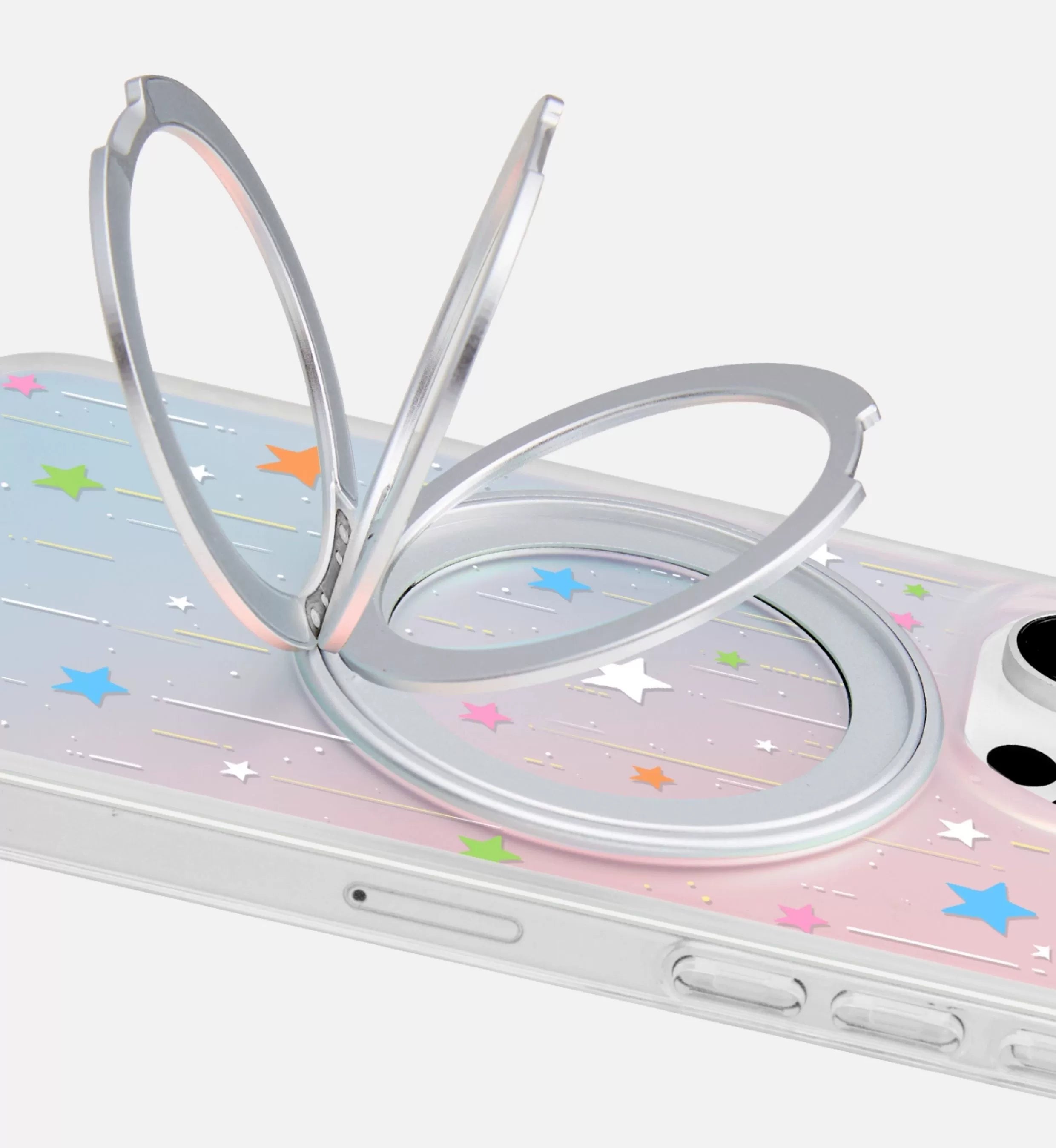 iCraftPro | Magnetic Case with Stand & Holographic Shooting Stars for iPhone 13/14/15/16/17 Pro (Max)