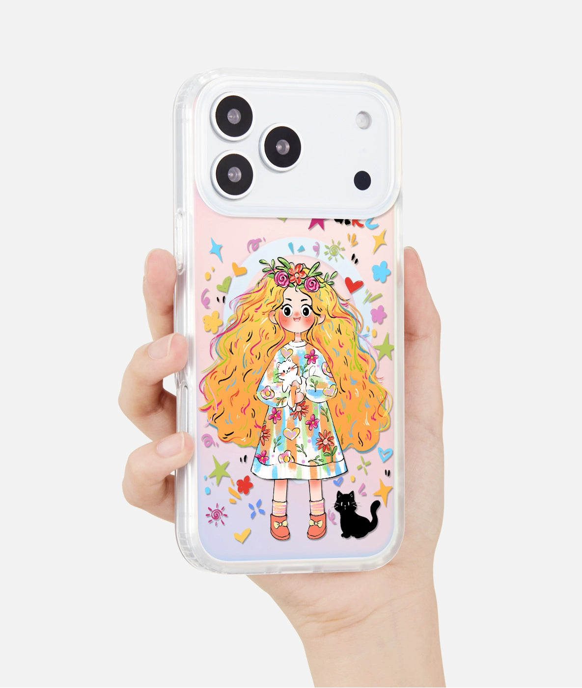 iCraftPro | Magnetic Gradient Case for iPhone 17 Pro Max, Cute Cartoon Design with Lanyard, MagSafe Compatible