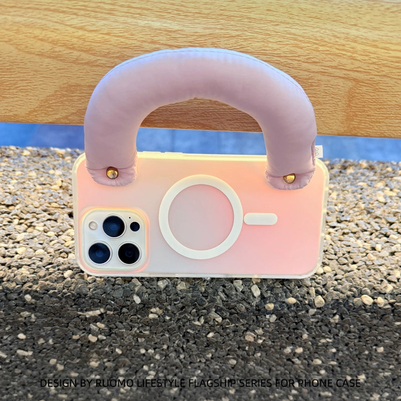 iCraftPro | Magnetic Case with Detachable Wrist Lanyard & Holographic Gradient, Fashionable Summer Design for iPhone 13/14/15/16 Pro Max