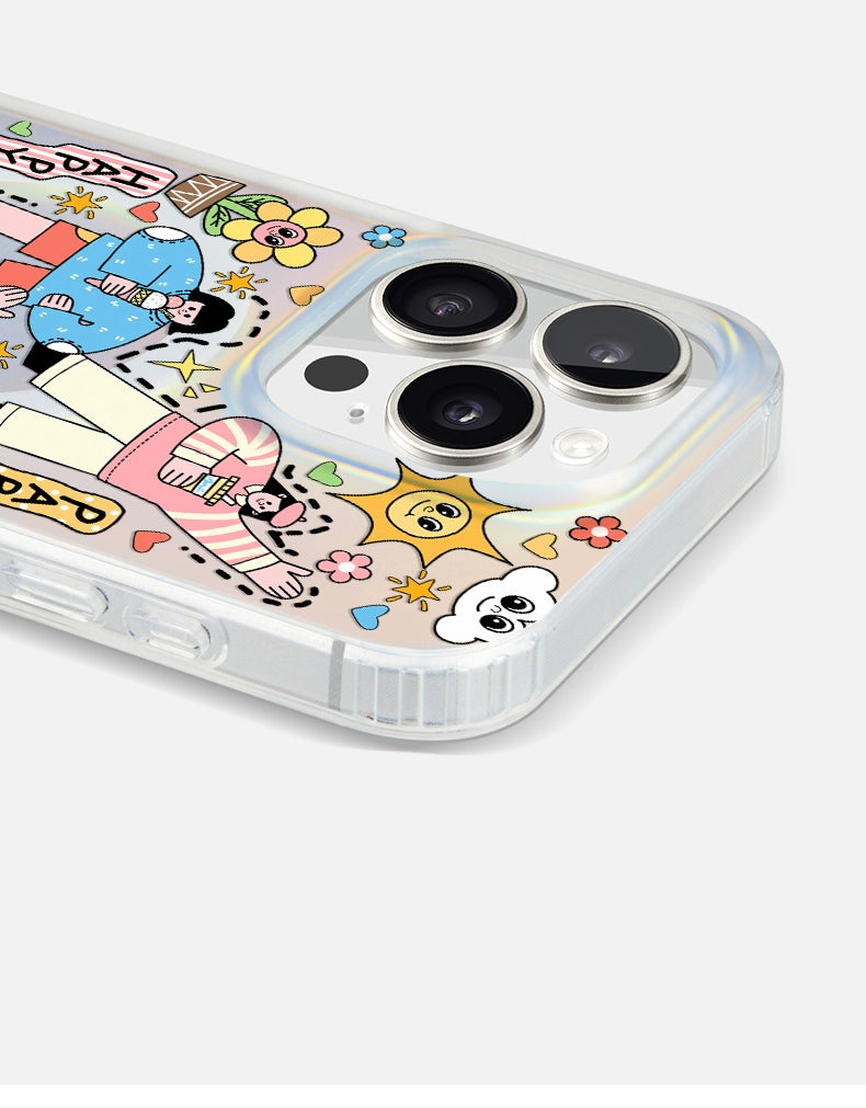 iCraftPro | Applicable to Apple 17promax mobile phone case new iphone16pro women's 15 magnetic laser magsafe advanced sense 14 niche creative cartoon 13 fashion ip12 gradual change protective case