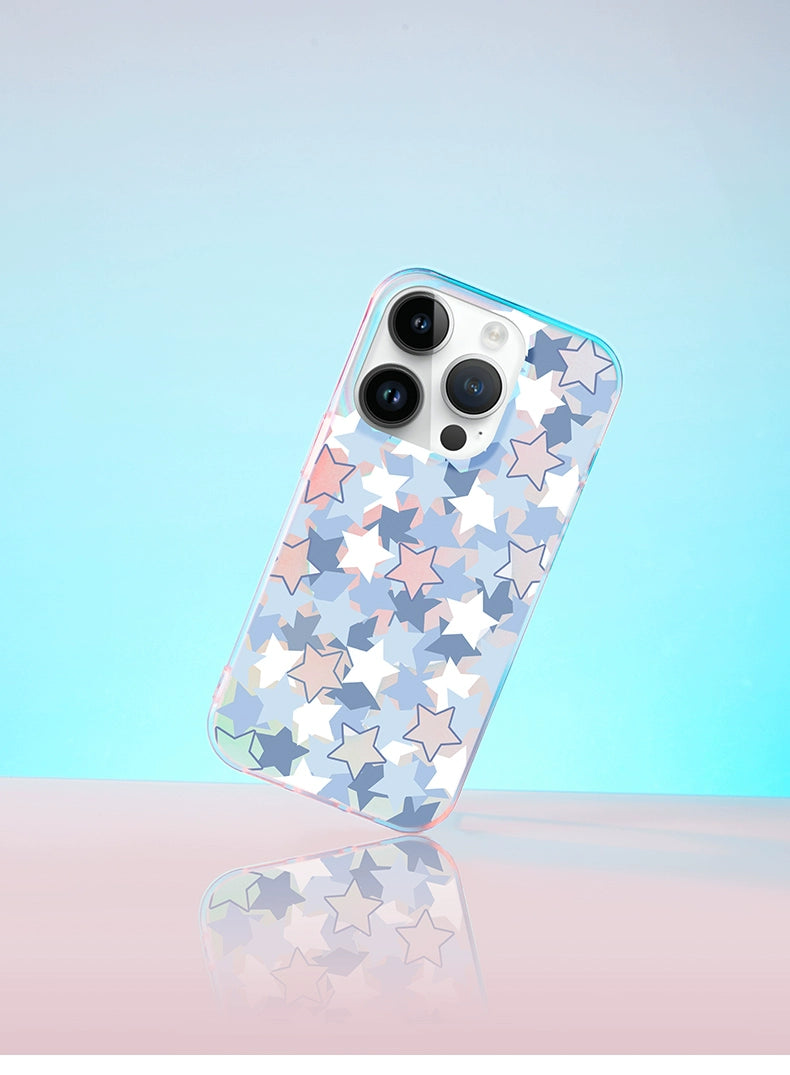 iCraftPro | Matte Holographic Gradient Case for iPhone 12-17 Pro Max with MagSafe, Featuring a Unique Star Design, Aesthetic, Creative, and Drop-Proof.