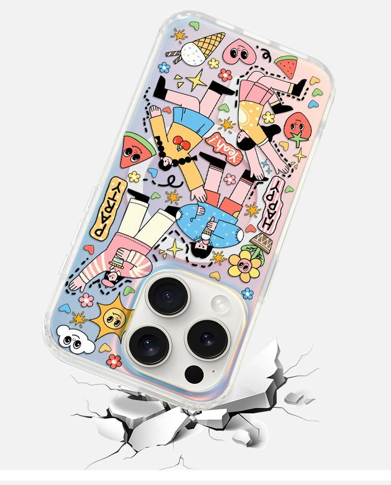 iCraftPro | Applicable to Apple 17promax mobile phone case new iphone16pro women's 15 magnetic laser magsafe advanced sense 14 niche creative cartoon 13 fashion ip12 gradual change protective case