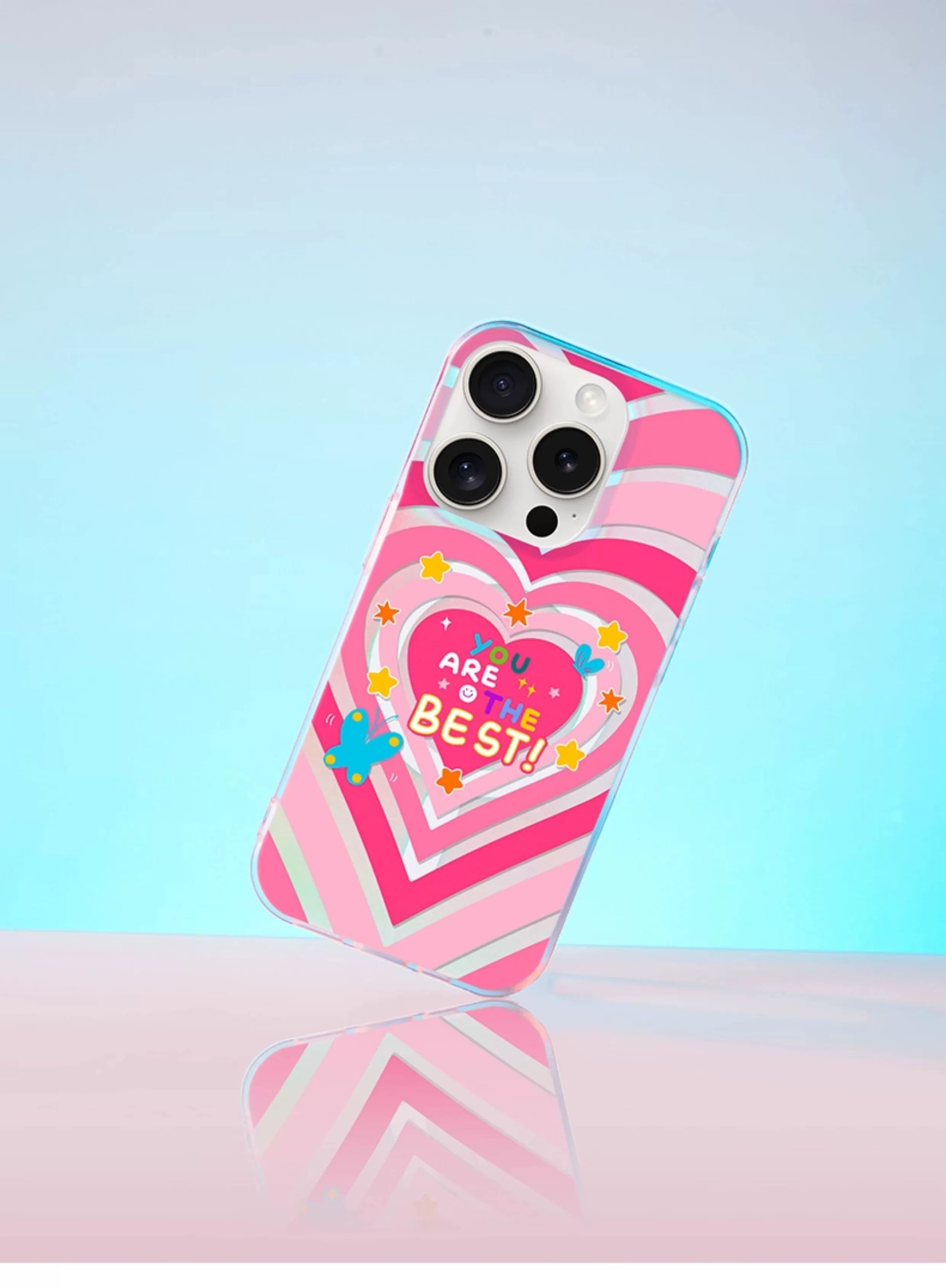 iCraftPro | Magnetic Magsafe Case with Holographic Gradient Hearts for iPhone 12/13/14/15/16/17 Pro (Max)