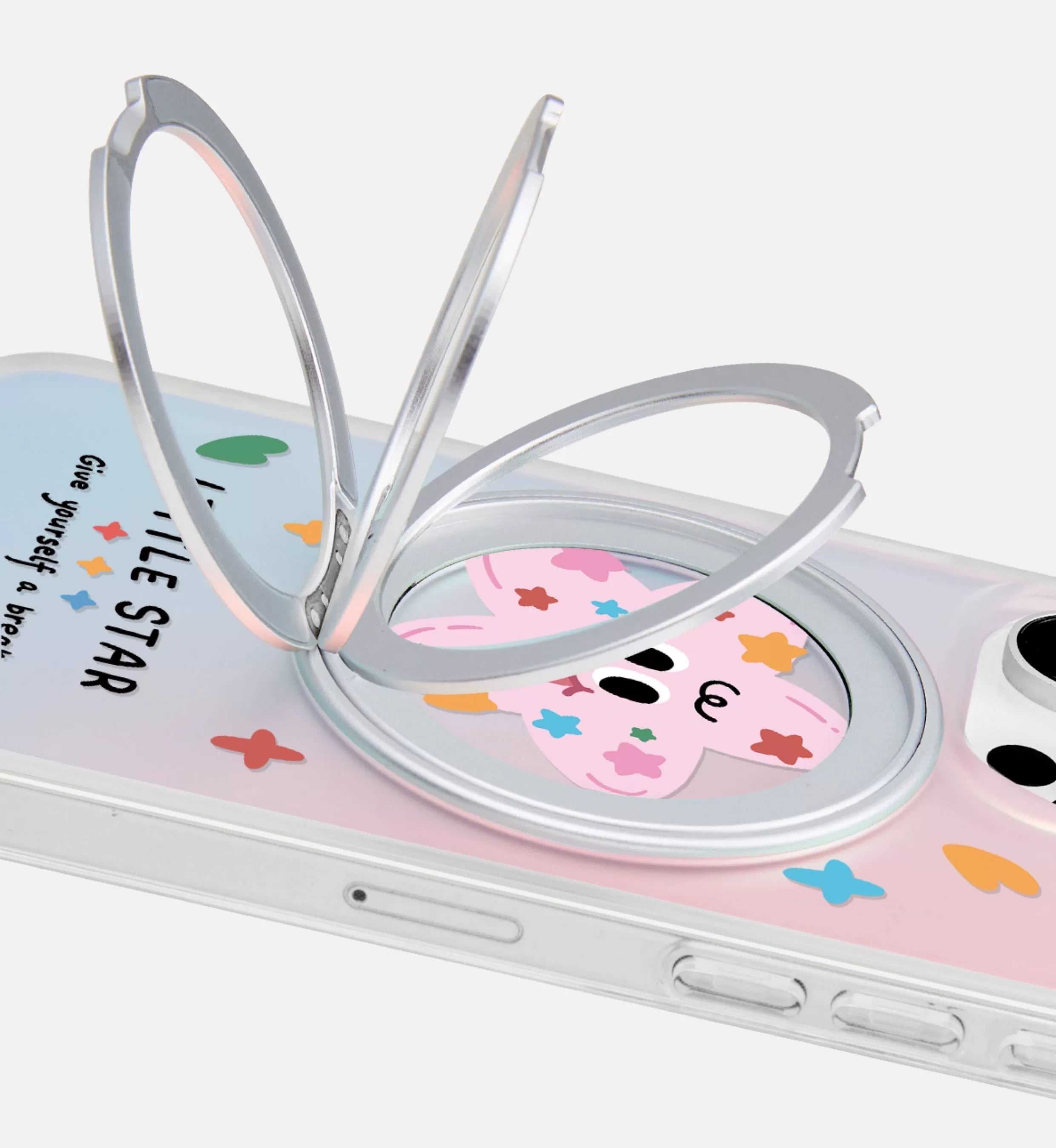 iCraftPro | MagSafe Case for iPhone 12-17 Pro Max with Pivot Stand, Holographic Gradient & Star Design.