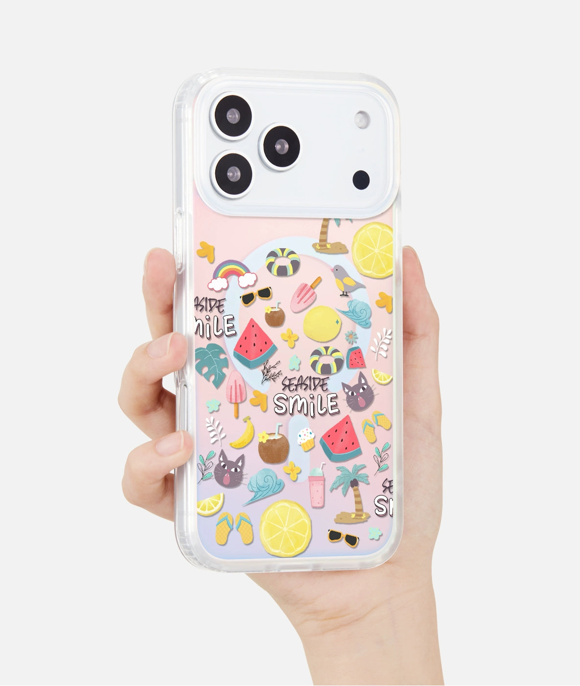 iCraftPro | Holographic Aura MagSafe Case for iPhone 17ProMax 16/15/14 - Creative Design with Trendy Lanyard