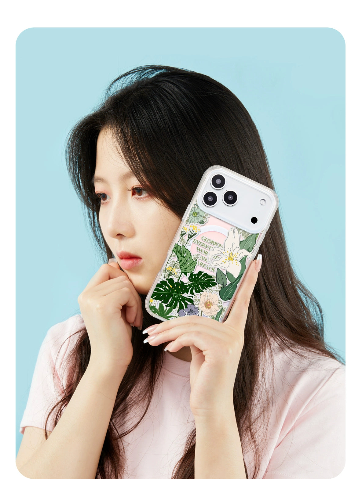 iCraftPro | Aesthetic Floral Case - MagSafe & Lanyard for iPhone 17ProMax 15Pro 14 13