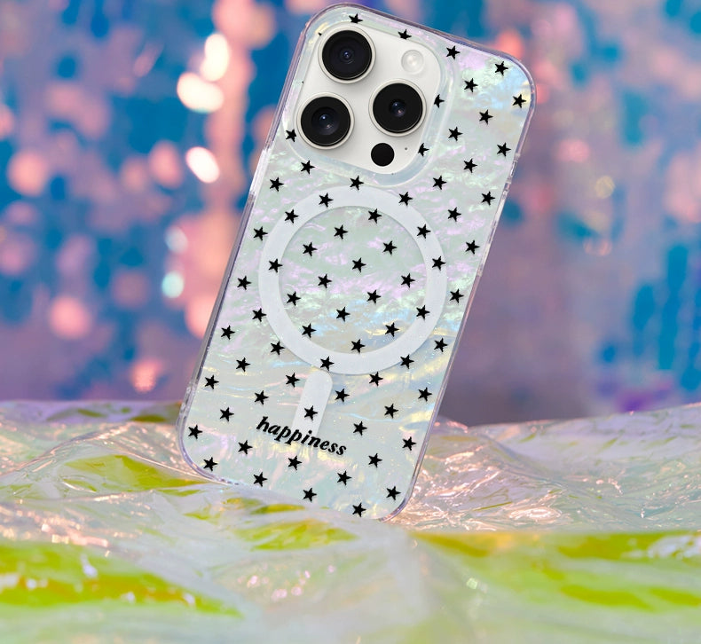iCraftPro | Colorful Shell Pattern Star Case with MagSafe Strap for iPhone 13/14/15/16/17 Pro Max