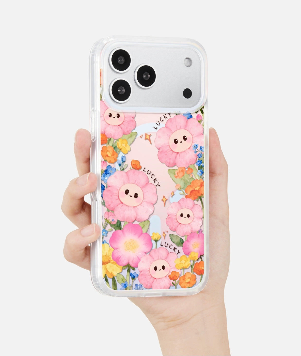 iCraftPro | Fresh Floral Case for iPhone 12 to 17 Pro Max. Magsafe, Gradient Holographic, Unique Chic.