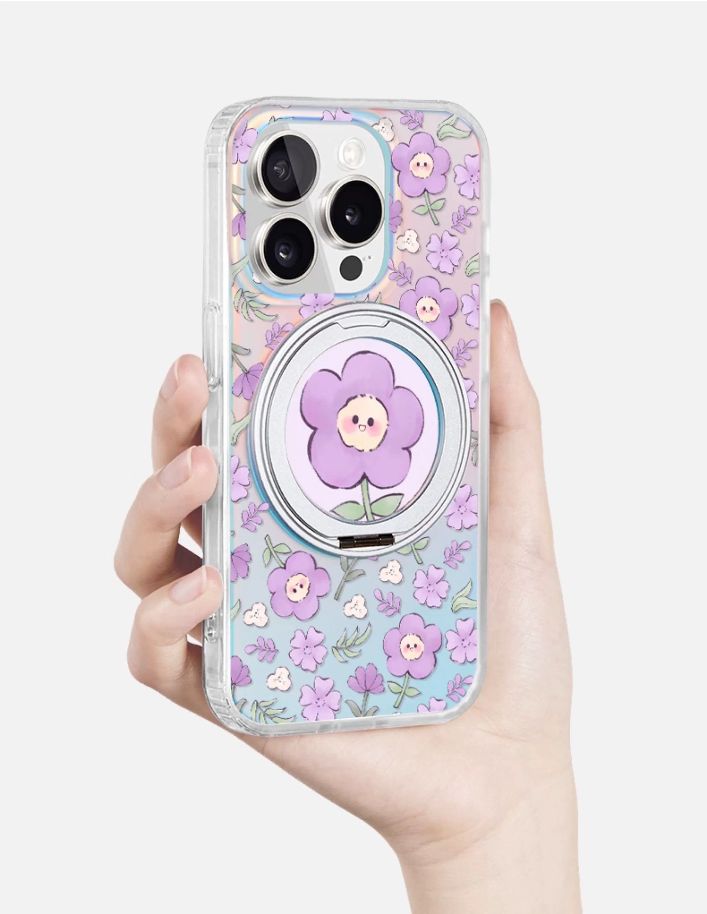 iCraftPro | New Creative Niche Fashion Smile Face Flower Magnetic Strap iPhone Cases