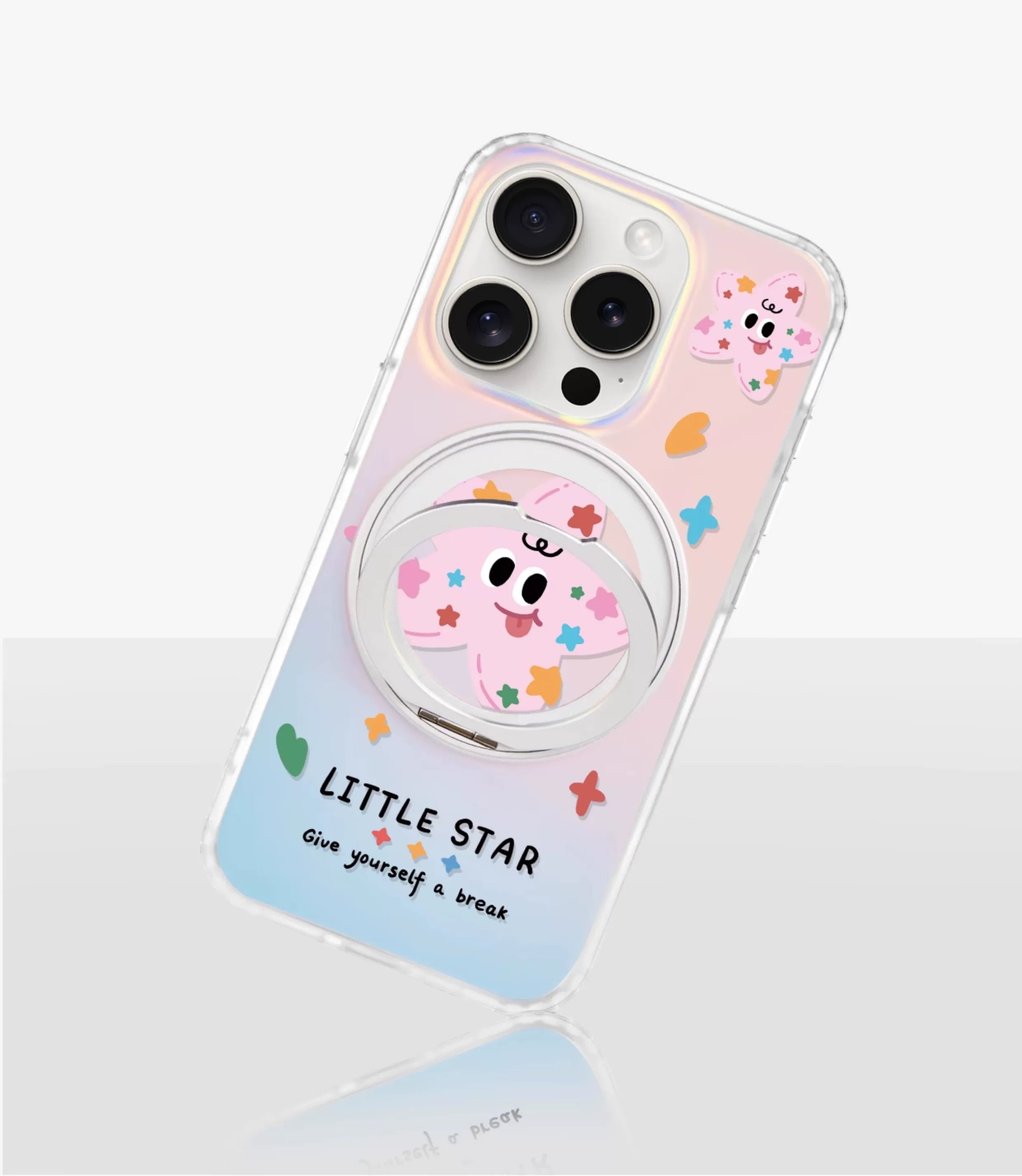 iCraftPro | MagSafe Case for iPhone 12-17 Pro Max with Pivot Stand, Holographic Gradient & Star Design.