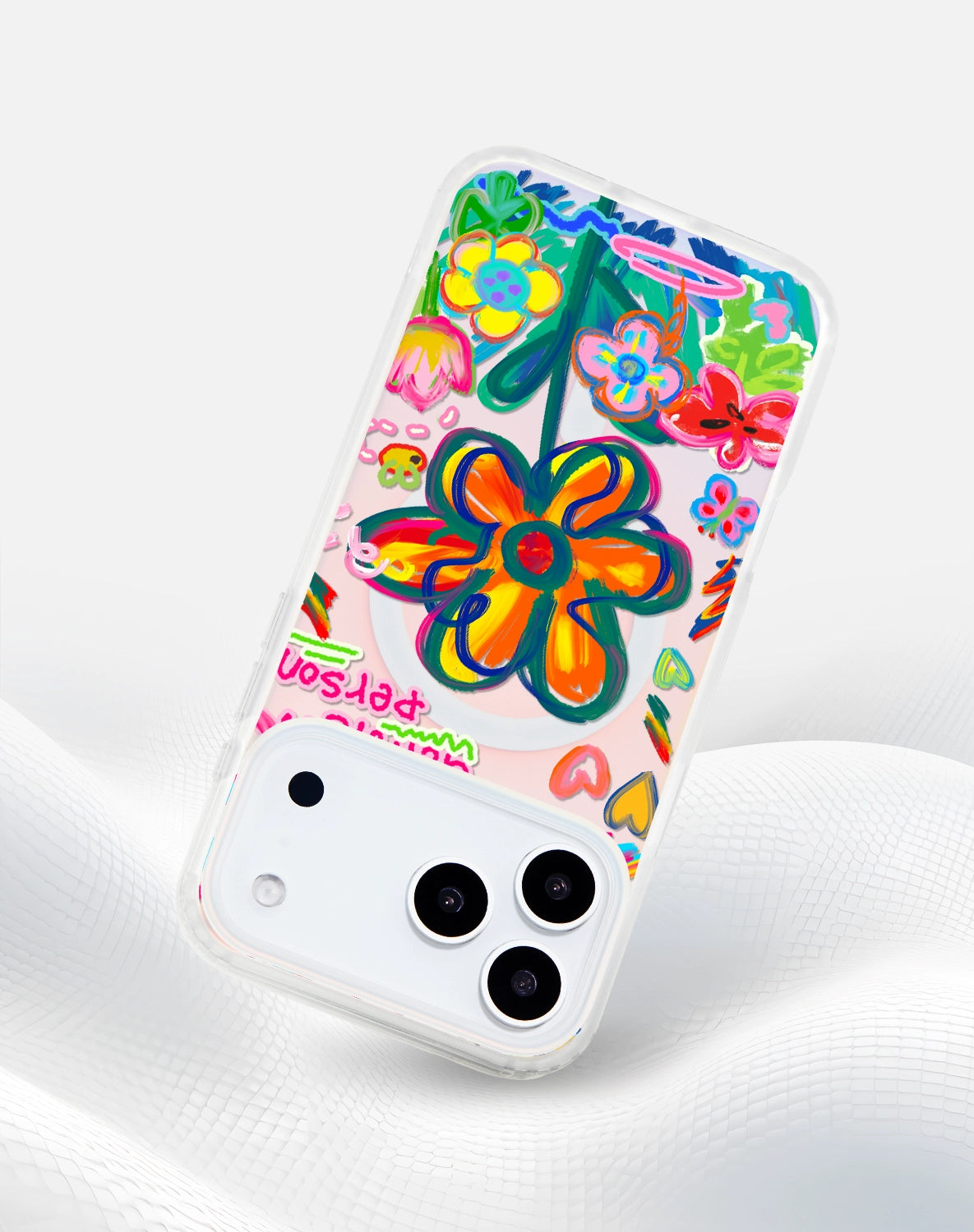 iCraftPro | Floral Holographic MagSafe Case with Lanyard for Apple 17ProMax iPhone 16/15/14/13/12 - Chic & Creative