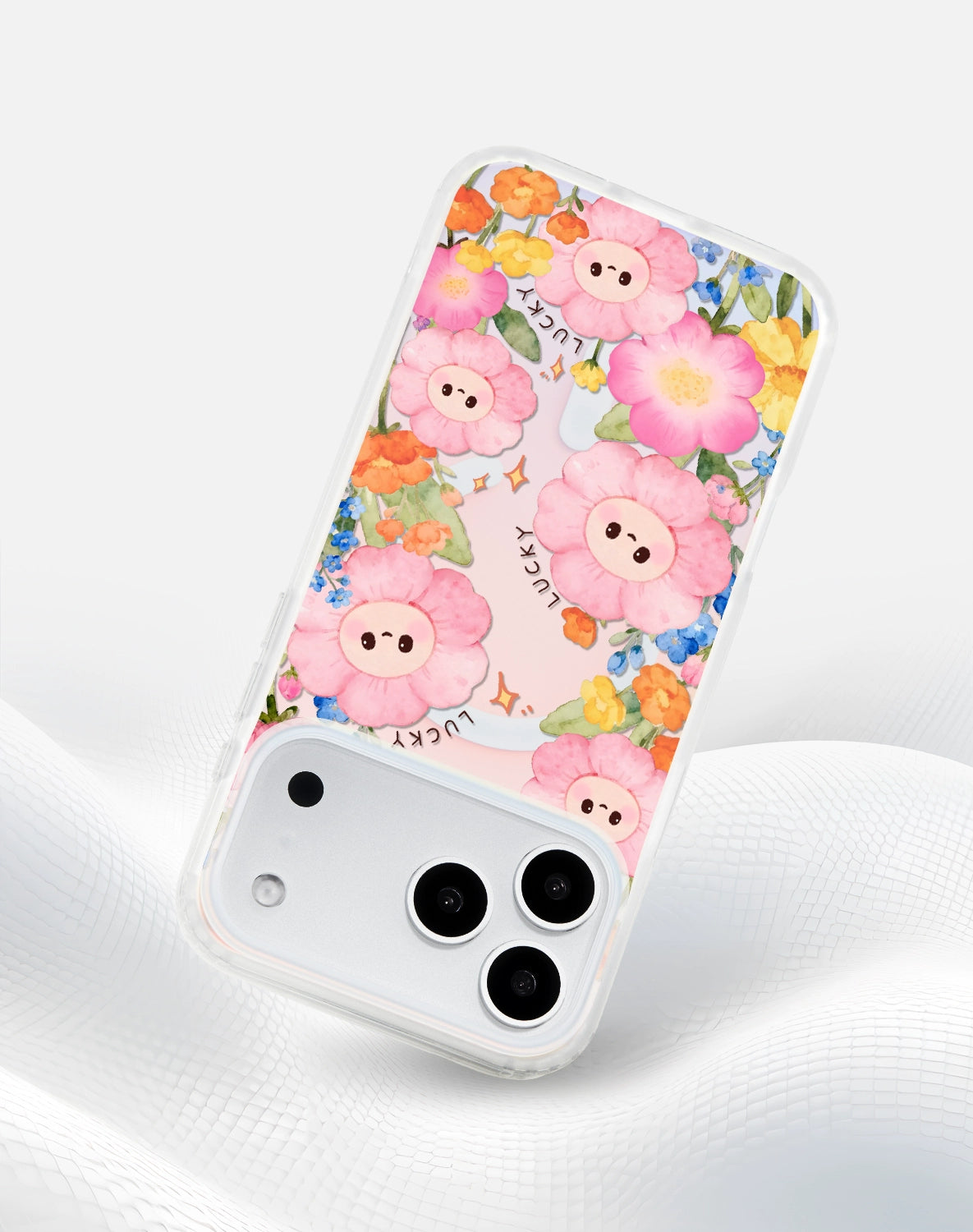 iCraftPro | Fresh Floral Case for iPhone 12 to 17 Pro Max. Magsafe, Gradient Holographic, Unique Chic.