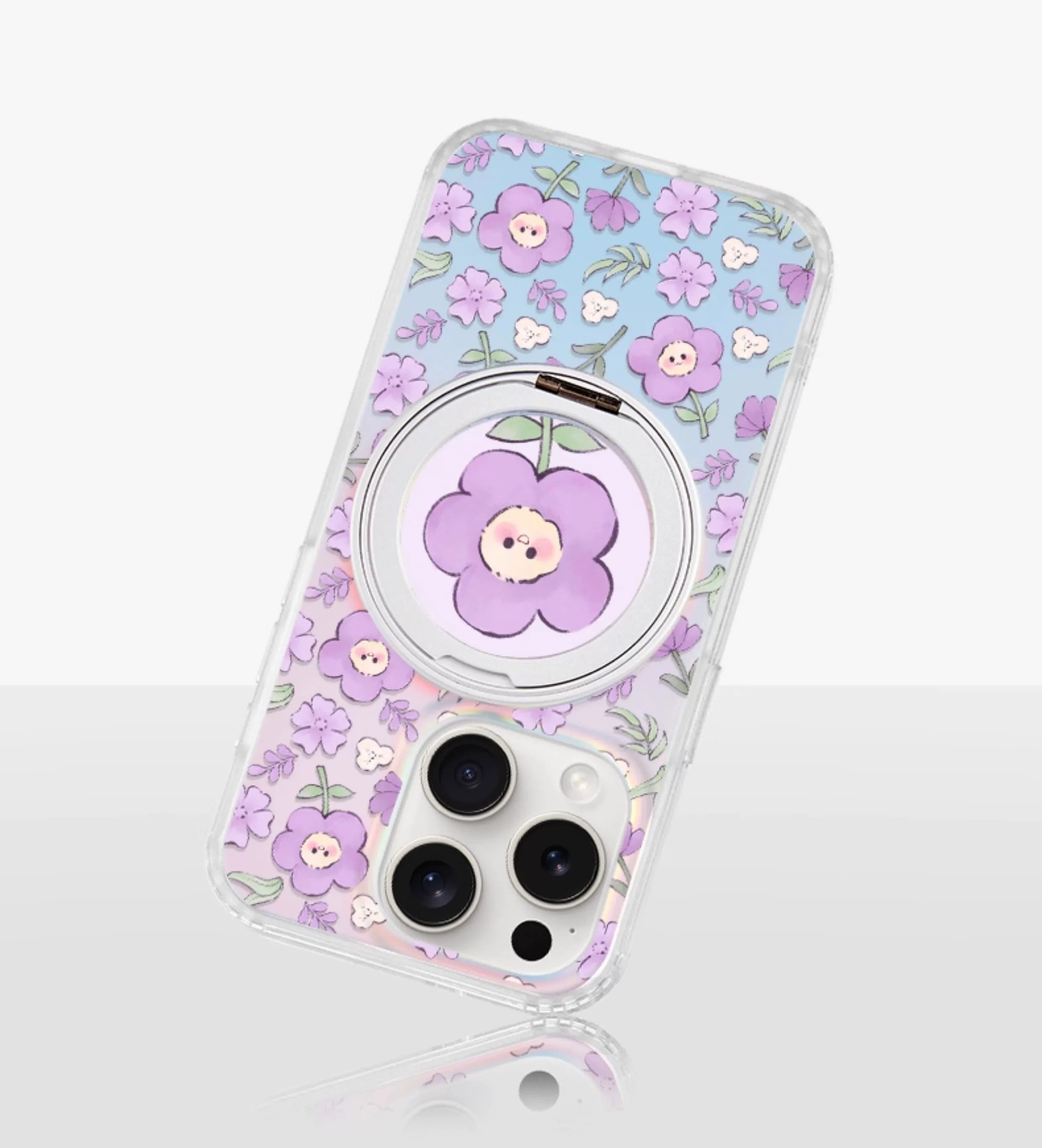 iCraftPro | New Creative Niche Fashion Smile Face Flower Magnetic Strap iPhone Cases