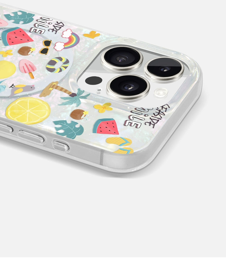 iCraftPro | Colorful Shell Pattern Case, Summer Fresh Design with MagSafe for iPhone 13/14/15/16/17 Pro (Max)