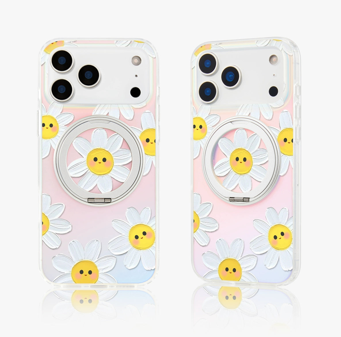 iCraftPro | Magnetic Case with Stand for iPhone 17/16/15/14/13 Pro Max - Chic Daisy Design
